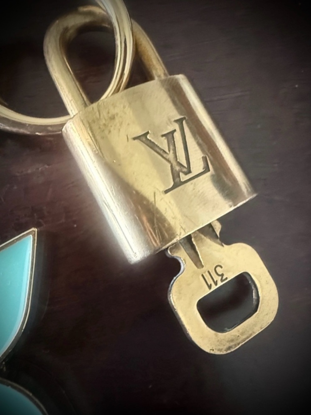 Authentic LV Padlock & Key (311) W/ FREE Floral Letter Bag Charm